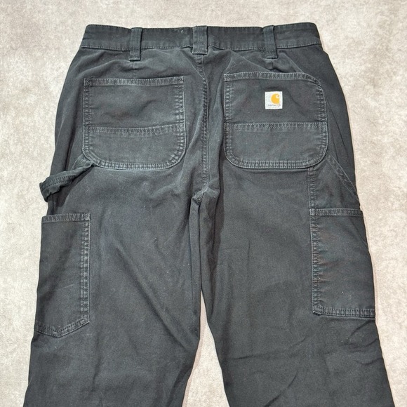 Carhartt Women's Rugged Flex Loose Fit Canvas Work Pants 4 Reg BN2080-W Black - Picture 5 of 13